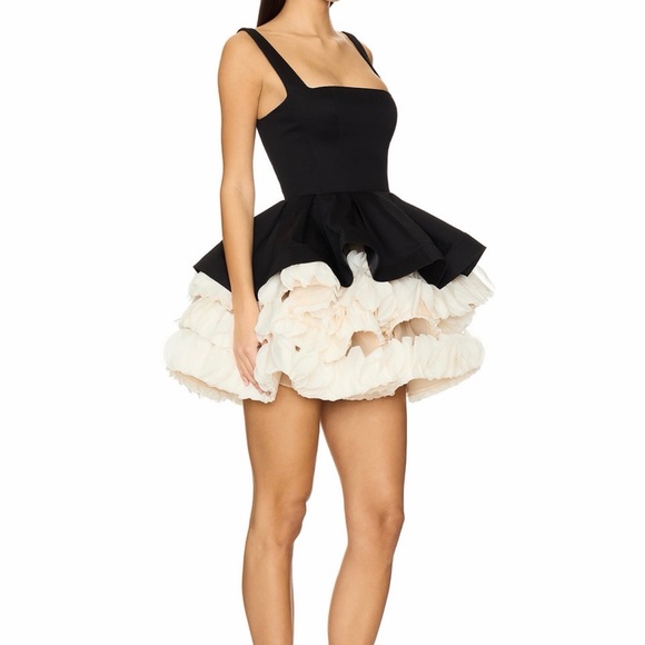 Bronx and Banco Black and Cream Mini Dress - Picture 2 of 3